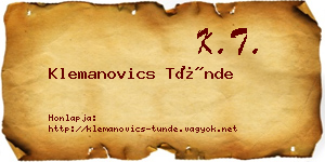 Klemanovics Tünde névjegykártya