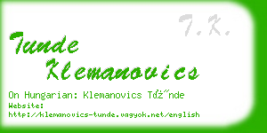 tunde klemanovics business card